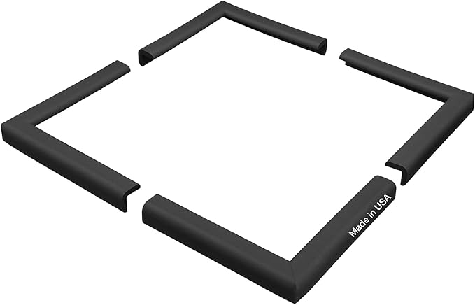 KidKusion Corner and Edge Protector | Easy Fit System | Soft Durable Foam Rubber Padding for Furniture w/Doublesided Tape | Babyproofing Bumper Guards | Large Profile | 16 Ft. | Black