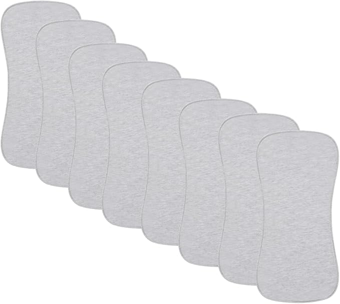 8 Pack Baby Burp Cloths, Unisex for Boys and Girls, Super Absorbent and Soft Towel,Solid Color (Grey)
