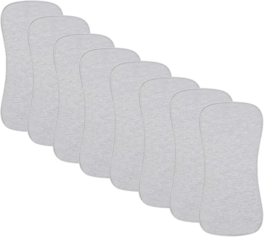 8 Pack Baby Burp Cloths, Unisex for Boys and Girls, Super Absorbent and Soft Towel,Solid Color (Grey)