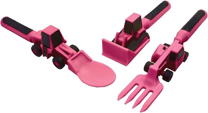 Constructive Eating - Toddler Construction Utensils Made in USA - Silverware for Toddlers - Utensils for Kids - Constructive Eating Utensil Set