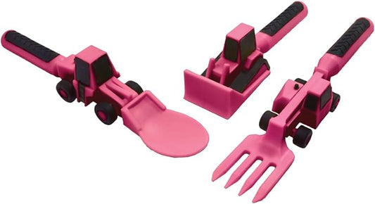 Constructive Eating - Toddler Construction Utensils Made in USA - Silverware for Toddlers - Utensils for Kids - Constructive Eating Utensil Set