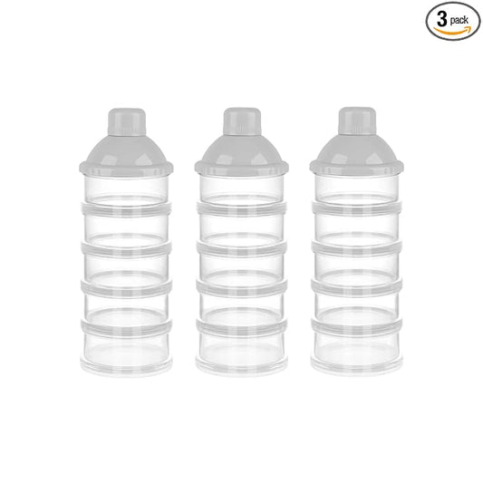 Accmor Formula Dispenser On The Go, 5 Compartments Stackable Formula Container for Travel, Baby Milk Powder Kids Snack Container, BPA Free