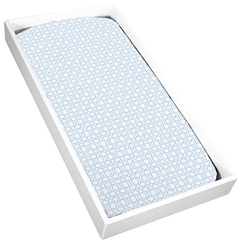 Kushies Change Pad Fitted Sheet Flannel, Octagon Blue