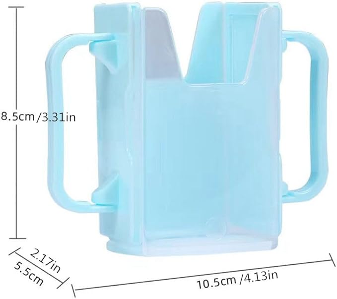 Children's Juice Box Holder,LIUHUIZEYU Telescopic Cupholder Juice Bag Holder for Toddlers No Squeeze Adjustable Folding Food Pouch and Milk Box Holder for Kids No Spill (Blue), Unisex