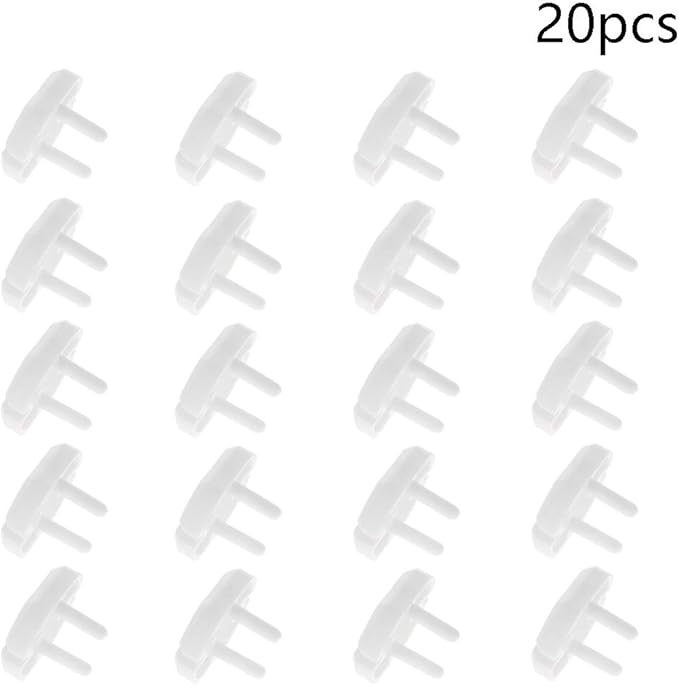 Heyiarbeit 20pcs Outlet Covers Child Proof Plug Cover Electrical Protector Safety Caps for Home Office Electrical Outlets Child Safety Socket Cover 2 Holes White