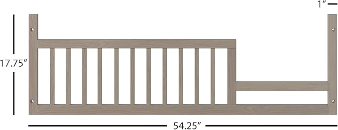 Child Craft Toddler Bed Guard Rail Converts Denman 4-in-1 Convertible Crib into Toddler Bed, Made of Pinewood, Non-Toxic Finish (Crescent Gray)