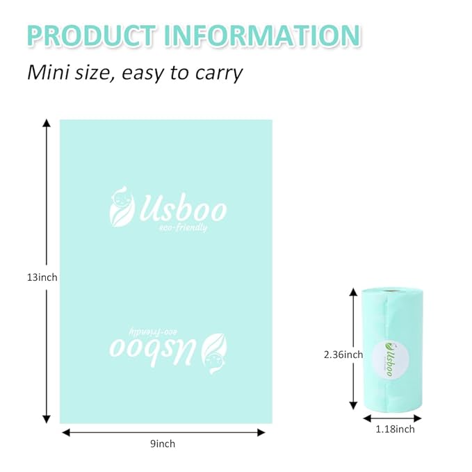 Diaper Bags Disposable for Baby, 12 Refill Rolls/180 Bags OXO-Biodegradable Waste Bags,Dirty Disposable Diaper Bags,Diaper Trash Bags,Rainbow