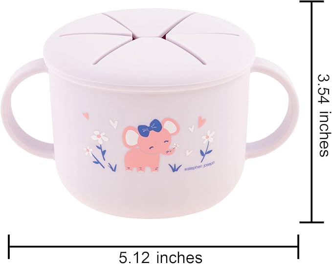 Stephen Joseph, Silicone Snack Cup, Snack Cups for Babies and Toddlers, Elephant, Medium