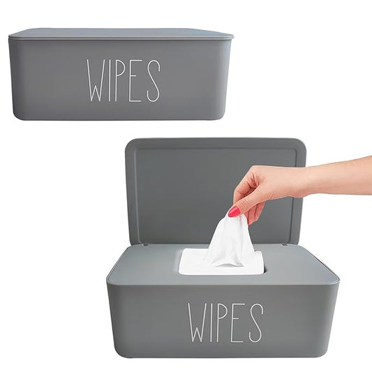 Moorfowl 2 Pack Baby Wipes Dispenser for Bathroom,7.28" L * 4.80" W * 2.75" H, Flushable Wipes Holder Container Sleek Funny Nursery and Baby Registry Essential