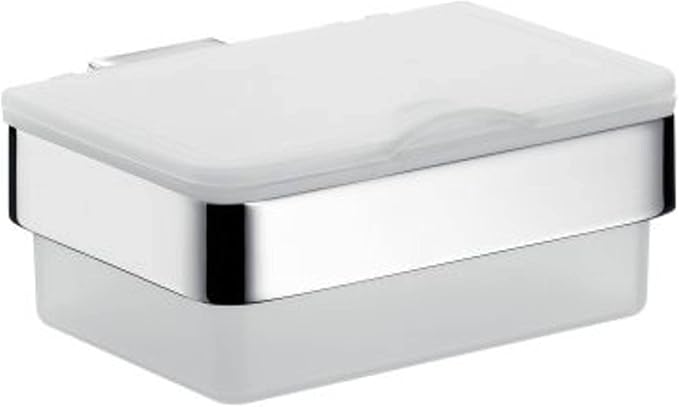 Emco Loft 53900101 Wet Wipe Box (Plastic White/Chrome, Width 155.5 mm, Wet Paper Dispenser for Toilets) Normal