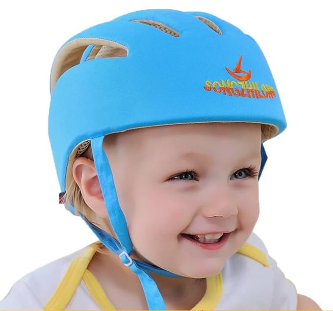 Adjustable Baby Head Protector, Baby Helmets for Crawling Walking Lightweight Safety Baby Helmet Jumping Running Breathable Hat Infant Essentials Toddler Helmets 6-24 Months (Blue)