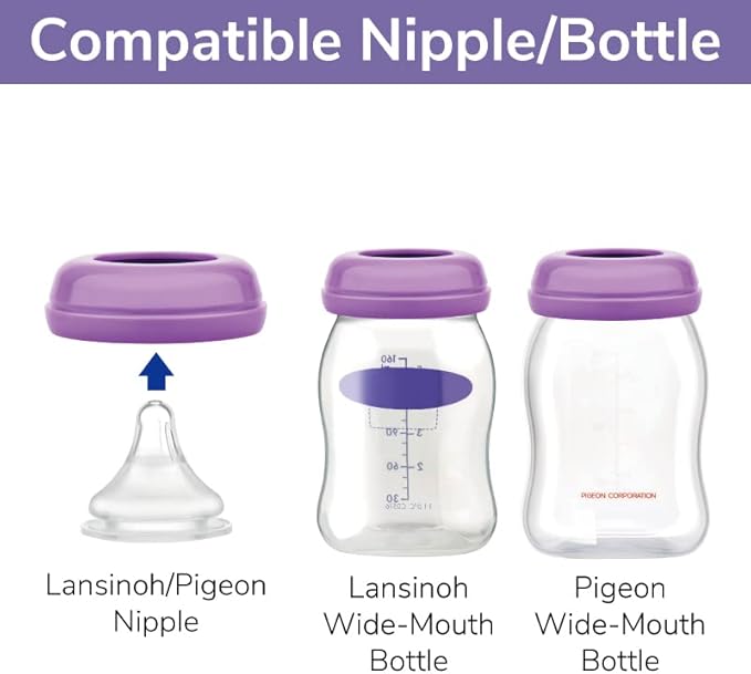Maymom Bottle Dome Cap, Bottle Top, Sealing Disk Compatible with Lansinoh Bottle, Momma Bottles, Not Original Lansinoh Pump Parts, Signature Pro,Smartpump, Manual Breastpump