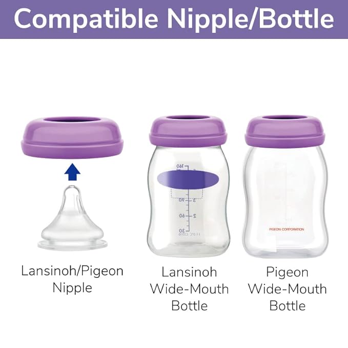 Maymom Bottle Top Compatible with Lansinon Momma Breastfeeding Bottles, Nipple, Not Original Lansinoh Pump Parts, Signature Pro,Smartpump, Manual Breastpump (6ct)