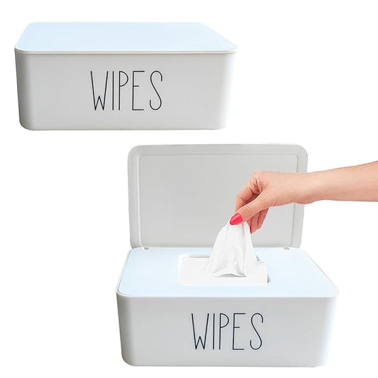 Moorfowl 2 Pack Baby Wipes Dispenser for Bathroom,7.28" L * 4.80" W * 2.75" H, Flushable Wipes Holder Container Sleek Funny Nursery and Baby Registry Essential