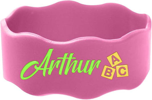 2 Pcs Personalized Water Bottle Labels, Reusable Bottle Name Bands, Daycare Labels with Name, Washable Bottle Tag, Elastic Silicone Sippy Cup Strap