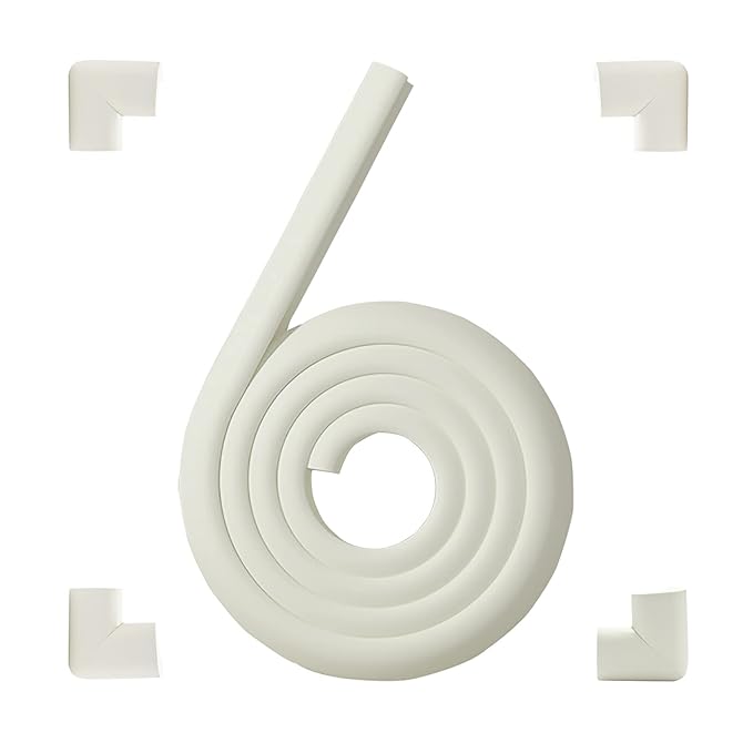 Corner Guards, Milky White(4 Corner&6.5ft Safety Bumpers), FURNITURE_EDGE_BUMPER, Protects Babies from Sharp Furniture Corners