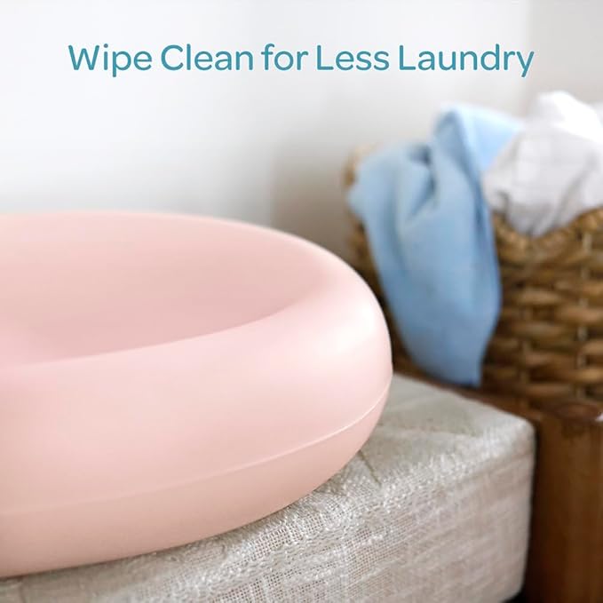Keekaroo Peanut Changer Baby Pink– The Original Made in USA Easy-to-Clean Changing pad and The only Shell Over Foam, Fully impermeable to Fluid - Limited Edition Color