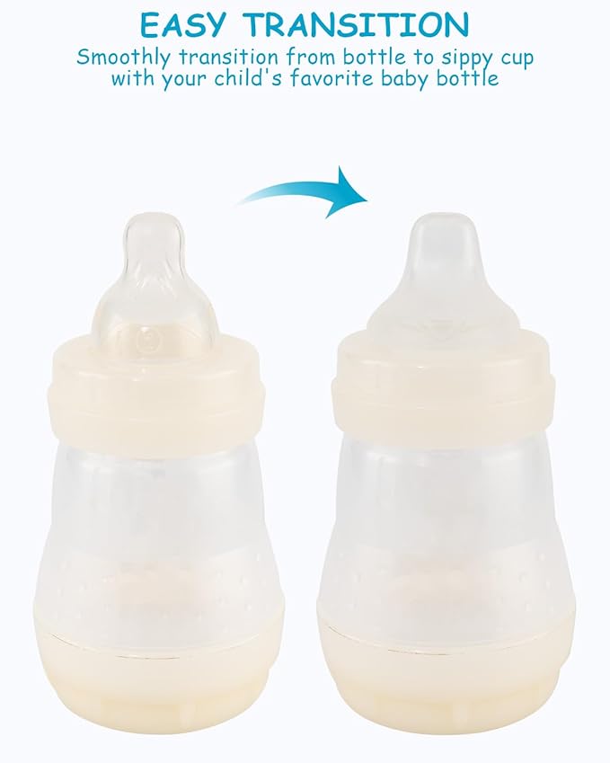 Sippy Spouts for Mam Baby Bottles, Soft 100% Silicone Sippy Cup Nipples, Variable Flow, 6m+, 6 Count