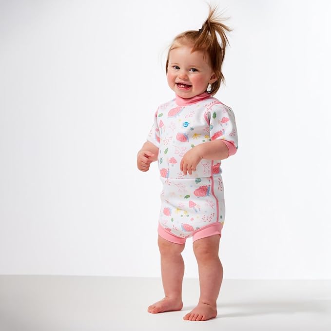 Splash About Happy Nappy Wetsuit, Swimsuit for Babies & Toddlers with Built-in Swim Diaper (Forest Walk, 6-14 Months)