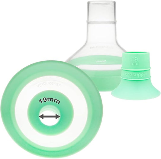 Nenesupply 24mm Flanges and 19mm Inserts Compatible with Lansinoh Breastpump Replacement to Lansinoh 19mm Flanges and Breastshields Work with Signature Pro Smartpump and Manual Pumps