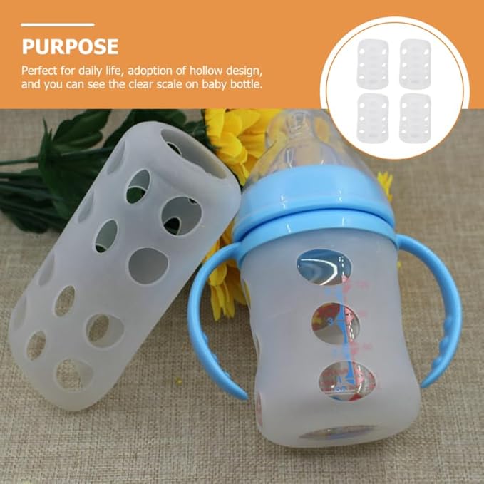 8 Pcs Bottles for Baby Bottle Case Nursery Bottle Sleeves Pigeon Supplies Silicone Baby Bottle Cover Feeding Baby Bottle Sleeve Milk Bottle Glass White