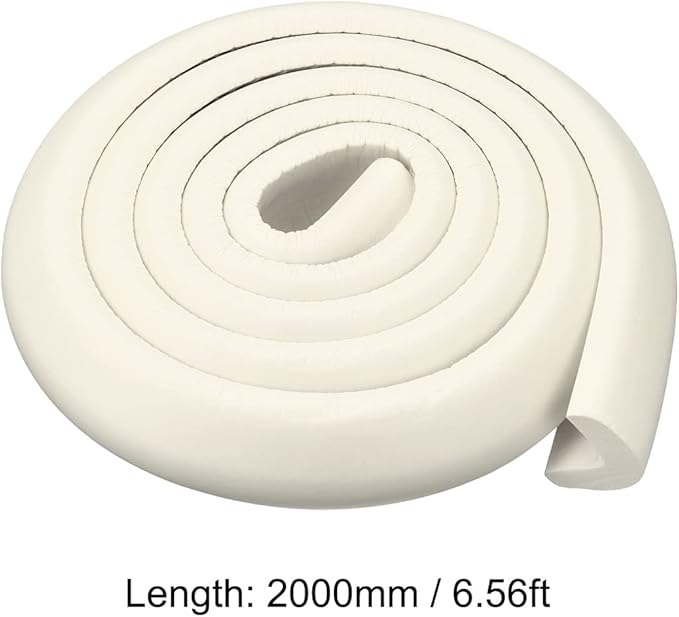 uxcell Corner Guards Edge Protectors 6.56ft(2M), Foam Safety Bumper L Shape for Furniture Corner Table Edge Guard, White