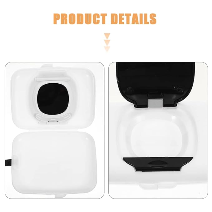 Healeved Portable Baby Wipes Case Small Travel Wipe Holder Silicone Dispenser Waterproof Mini Container for on-The-Go Use 6.3X4.3X1.2 Inches