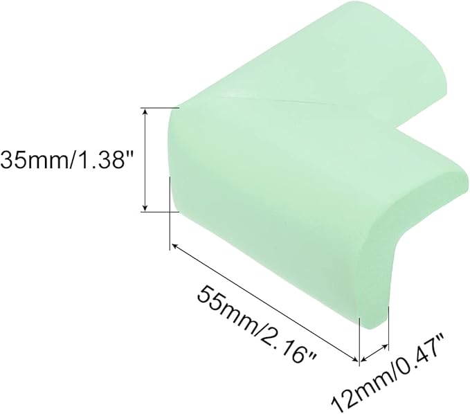 uxcell Corner Guards Edge Protectors, 12Pack Foam Safety Bumper Thicken, 55mm/2.16"(L) for Furniture Corner Table Edge Guard, Light Green