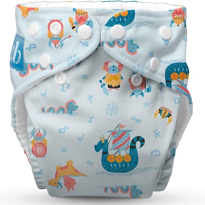 Charlie Banana Cloth Diapers, Reusable, Washable, Adjustable One Size Diaper, for Babies and Toddlers, with Absorbent Insert - The Vikings, 1 Pack