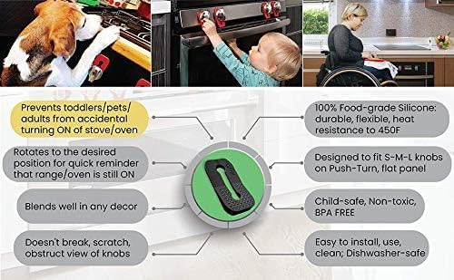 2025-26 Mom's Choice Winner- Gas Stove Knob Locks - Red Silicone Stove Knob Safety Covers for Toddlers, Pets - Child Proof Universal Size Knobs - Baby Proofing Protectors for Electric Stoves- 5Pcs