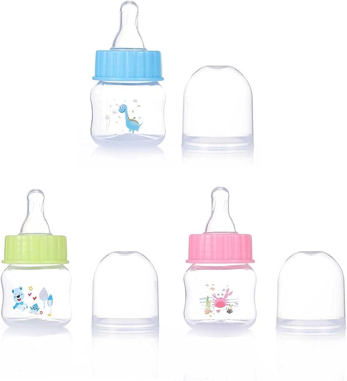 Baby Bottle Portable Baby Nursing Bottle 1.7oz Wide Neck Natural Flowing Easy to Milk Bottle for Infant Pet Dog,PP.Silica Gel