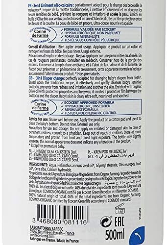 Farme -3 en 1 Liniment Oléo-Calcaire - Certification Bio ECOCERT COSMOS, Enfants - 500ml