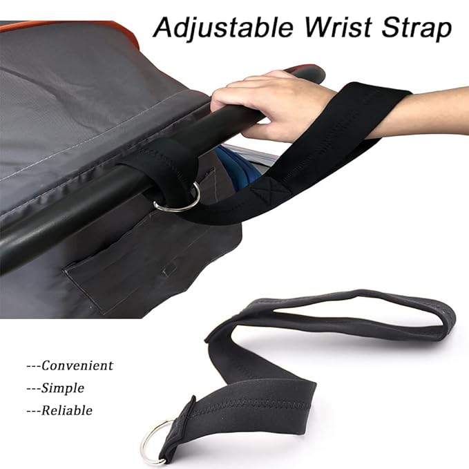 2 Pack Baby Stroller Safety Wrist Strap Adjustable Pram Wheelchair Hand Leash Black Retractable Adjustable Dog Leash Short Rope Safety Belt for Hilly City Street Walking