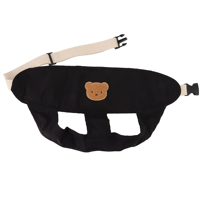 Baby Chair Harness,Soft Length Adjustable Breathable Baby Feeding Safety Seat Strap Portable Cute Harness Belt for Outdoor (Black)