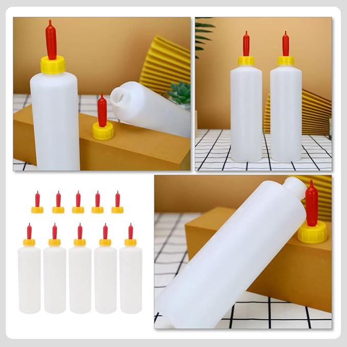 Cabilock 5 Sets Goat Bottles for Feeding Goats Plastic Lamb Feeding Milk Bottle Sturdy Animal Lamb Bottles for Lambs and Goat Kids