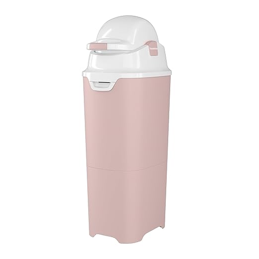 Foundations Mini Diaper Pail with Airtight Lid - Durable & Odorless Diaper Disposal, Large Capacity, Holds up to 30 Newborn Diapers, Refill with Any Bags, Baby Registry Gift - Pink