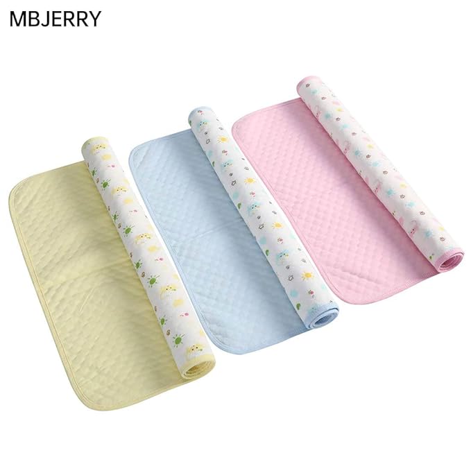 Waterproof Changing Pads Portable - Breathable Leak Proof Mattress Pad Protector Baby Changing Mat for Toddler, Kids Pack of 3 (M (27.5 x 19.7 Inch))