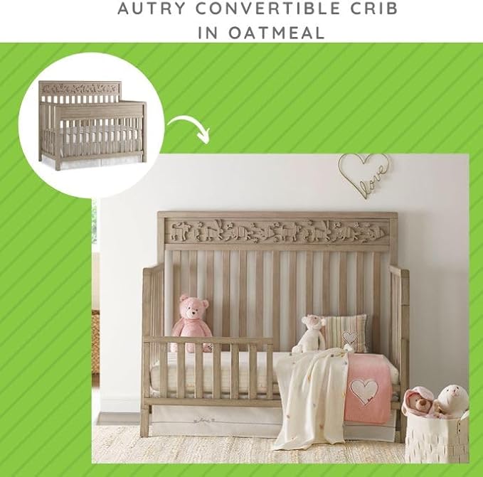 CC KITS Toddler Bed Safety Guard Rail for Ellen Degeneres Convertible Cribs by Bivona - Solid Wood Rail for Convertible Crib to Toddler Beds - Safety Guard Rail for Children (Oatmeal)