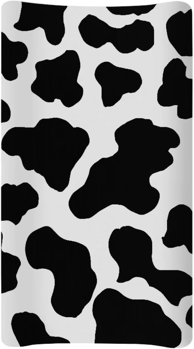 Changing Pad Covers for Boys Girls, Cow Print Diaper Changing Table Pad Cover Soft Breathable Changing Mat Cover for 32''x16" Cute Birthday Gifts for Baby