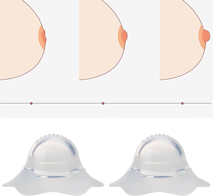 2Pcs for Silver Silicone Nipple Corrector Petal-Shaped Extractor Suction De Silicone
