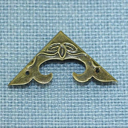 20 PCS Bronze Corner Protectors Vintage Safety Guards Decorative Metal Covers Right Angle Bracket for Jewelry Case Wooden Box Crafting Chest Table Furniture Edge (Side Length:1-1/4")