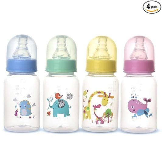 5oz (150ml) 4-Pack Anti-Colic Baby Bottles for Newborns, BPA-Free, Breastfeeding Transition, Vented for Gas & Colic Relief, Ideal for Baby Registry