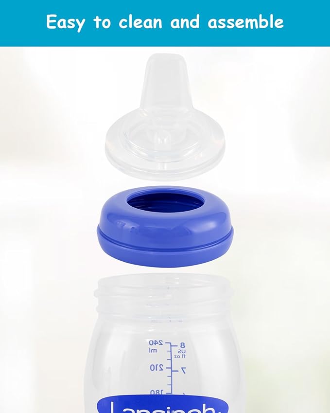 Sippy Cup Nipples for Lansinoh Baby Bottles, Soft 100% Silicone Sippy Spout Nipples, Variable Flow, 6m+, 3 Count