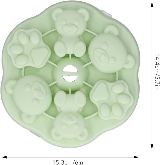 Jelly, Food Grade Silicone, Making Baby Food, ,for Pudding, Cake, Cat Cube Pudding Kitchen with Lid for Home(Green)