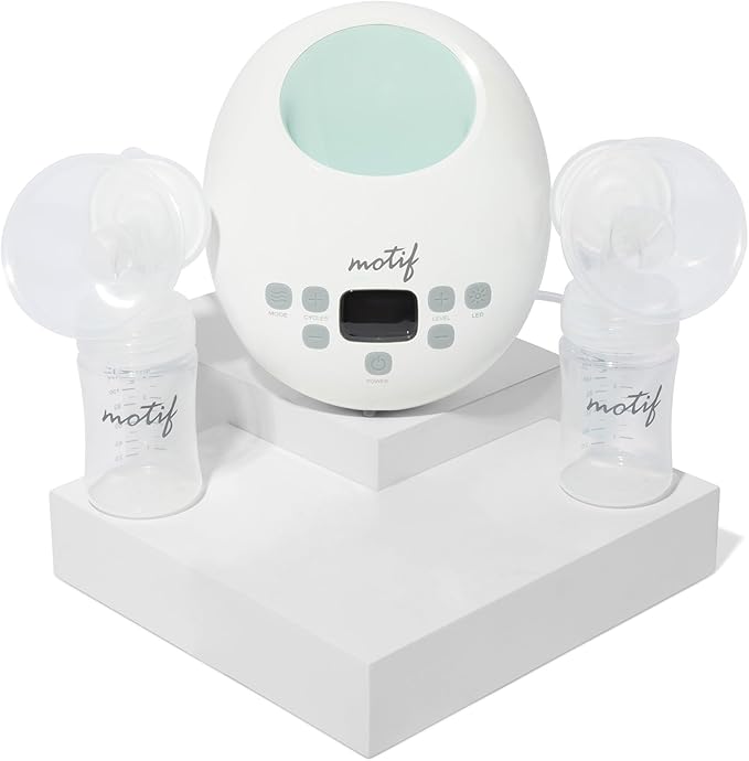 Motif Medical Luna Double Electric Pump for Breastfeeding - Portable - Hospital Grade Pump w/LED Light - Hands-Free Breast Pump, Quiet Motor Baby Breast Pump