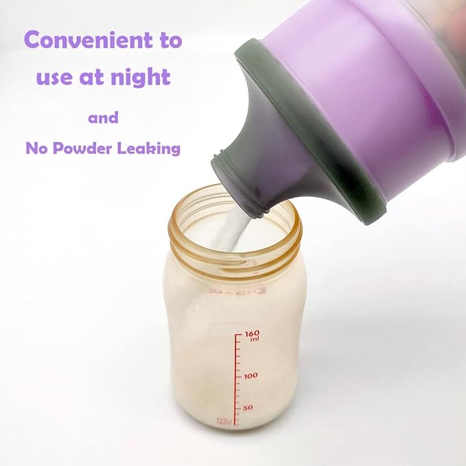 Baby Formula Dispenser, Portable Milk Powder Dispenser Container, Baby Feeding Travel Storage Container, formula mixer, formula holder, BPA Free, 4 Compartments, 2 Packs, dispensador de fórmula