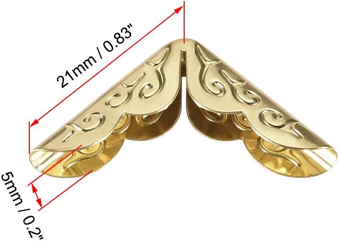 uxcell Metal Book Corner Protectors Edge Cover Guard 21 X 21 X 5mm Gold Tone 30pcs
