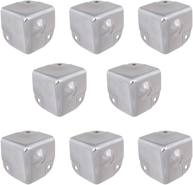 8Pcs Galvanized Tool Box Corner Protectors Aluminum Box Angle Guard Metal Wrap Angle