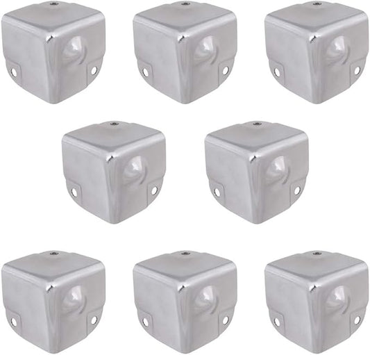 8Pcs Galvanized Tool Box Corner Protectors Aluminum Box Angle Guard Metal Wrap Angle