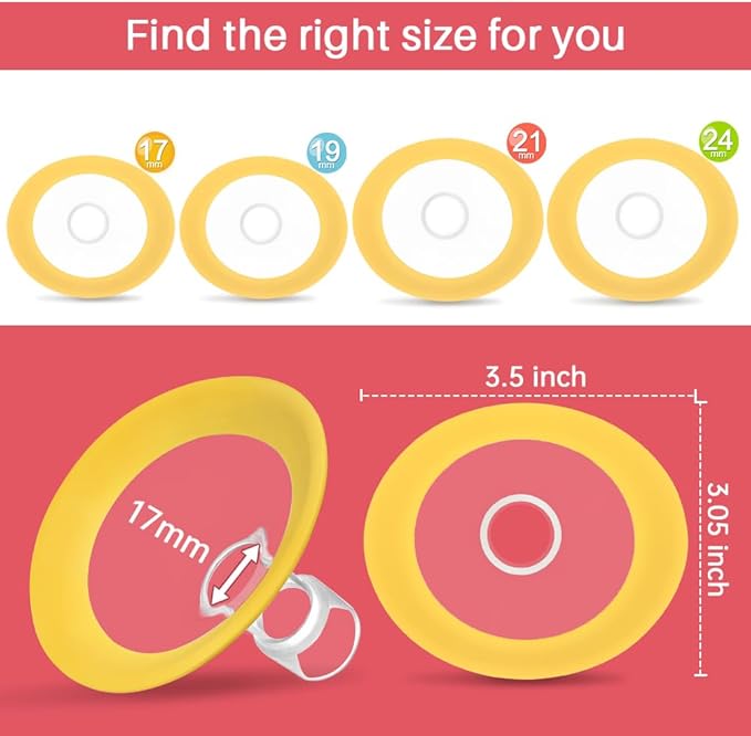 17mm Oval Flanges Shields Compatible with Medela Pumps, Replacement Parts for Pump in Style, Symphony, Swing Maxi, Harmony and Personalfit Flex–Breast Pump Accessories